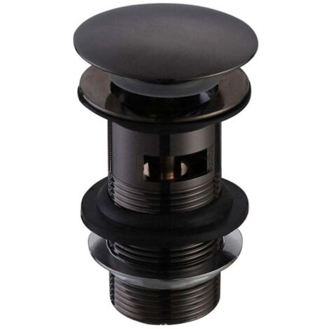 Signature Mushroom Slotted Basin Waste - Matt Black