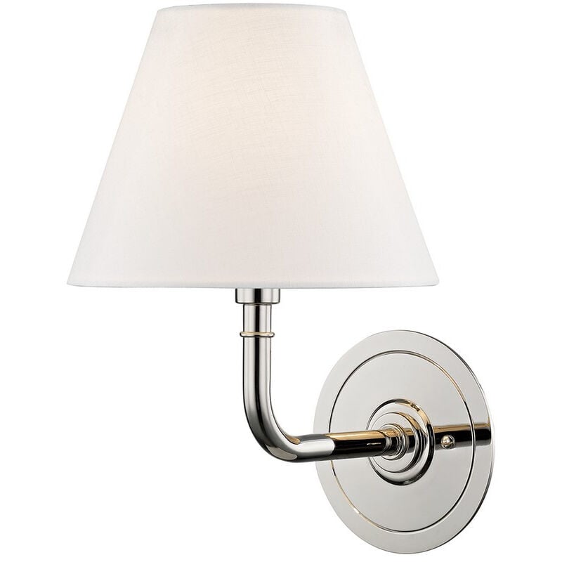 Hudson Valley Lighting - Signature No.1 Applique murale à 1 lumière nickel poli, lin