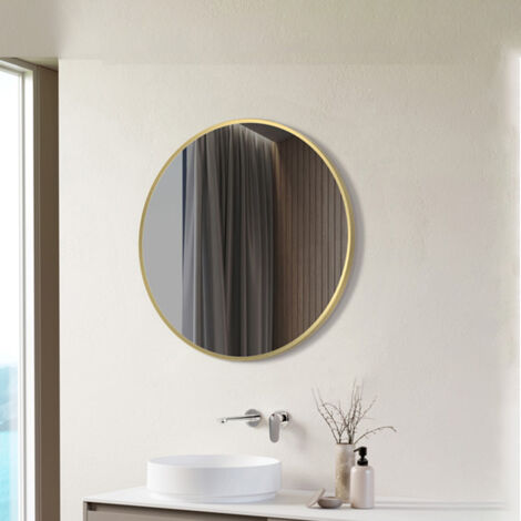 Signature Olivia Round Bathroom Mirror 600mm Diameter - Brushed Brass