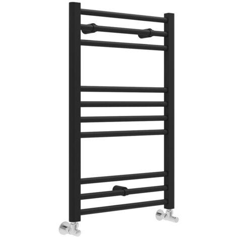 Signature Paragon Straight Heated Towel Rail 800mm H x 500mm W - Matt Black