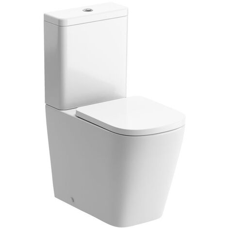 Signature Poseidon Close Coupled Rimless Toilet with Push Button Cistern - Soft Close Seat