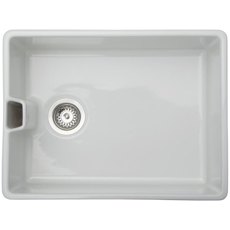 Image of 1.0 Bowl Belfast Kitchen Sink with Waste Kit 595mm l x 455mm w - White - Prima