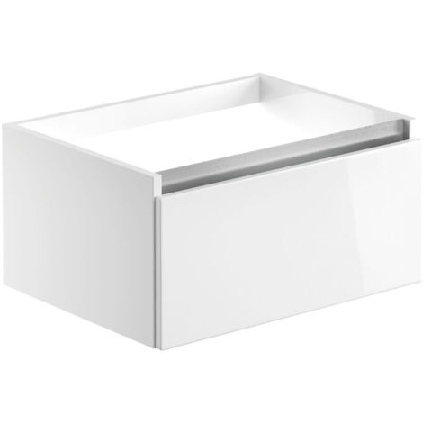 Signature Stockholm Wall Hung 1-Drawer Vanity Unit 600mm Wide - White Gloss