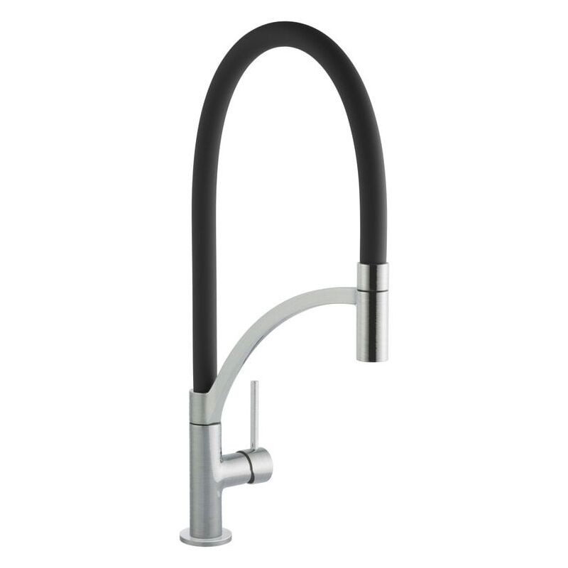 Swan Neck Pull Out Single Lever Kitchen Sink Mixer Tap - Black - Signature