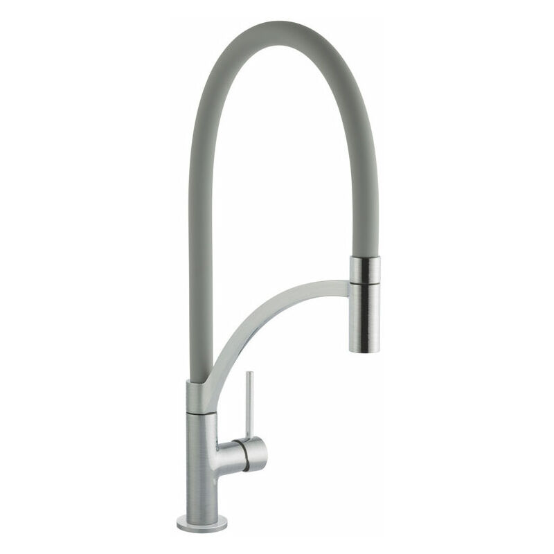 Swan Neck Pull Out Single Lever Kitchen Sink Mixer Tap - Grey - Signature