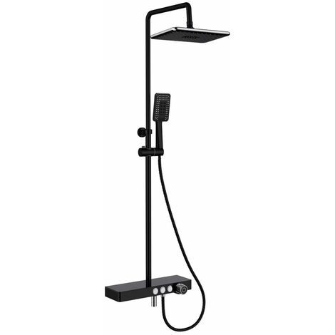 Signature Thermostatic Complete Mixer Shower with Integrated Shelf - Black