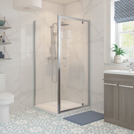 Signature Verve Pivot Door Square Shower Enclosure 760mm x 760mm - 6mm Glass