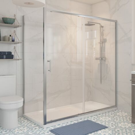 Signature Verve Sliding Door Rectangular Shower Enclosure 1000mm x 800mm - 6mm Glass