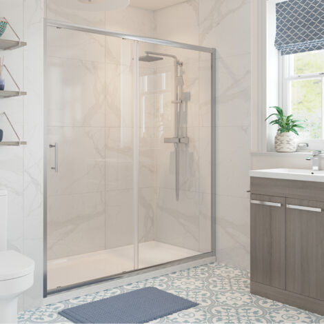 Signature Verve Sliding Shower Door 1700mm Wide - 6mm Glass