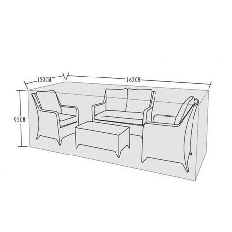 Signature Weave 2 Seater Wicker Sofa Table Furniture Set Cover 165 x 150 x 95cm