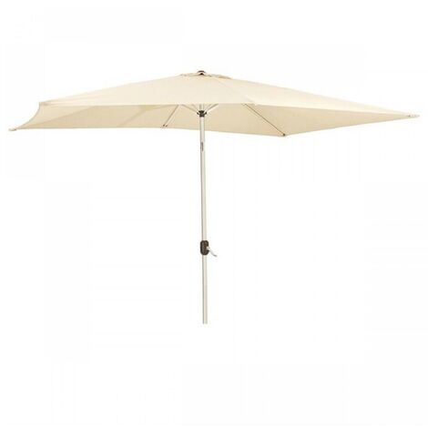 Signature Weave 2 x 3m Rectangular Table Parasol Sun Shade Umbrella Beige Canopy