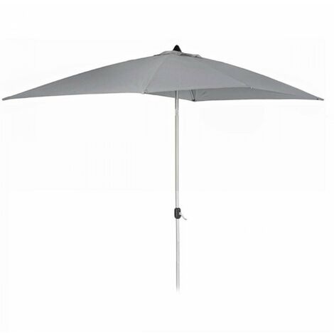 Signature Weave 2 x 3m Rectangular Table Parasol Sun Shade Umbrella Grey Canopy