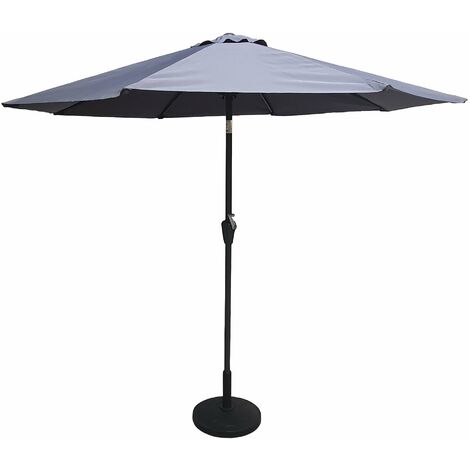 Signature Weave 2.5m Table Parasol Sun Shade Umbrella With Tilt Grey Canopy