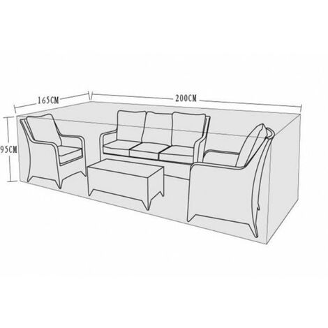 Signature Weave 3 Seater Wicker Sofa Table Furniture Set Cover 200 x 165 x 95cm