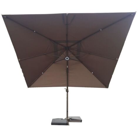 Signature Weave 3 x 3m Square Cantilever Parasol Sun Shade Umbrella Brown Canopy
