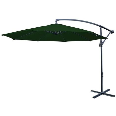 Signature Weave 3 x 3m Square Cantilever Parasol Sun Shade Umbrella Green Canopy