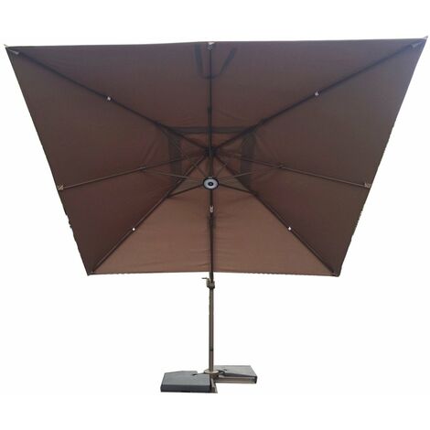 Signature Weave 3.5 x 3.5m Square Cantilever Parasol Sun Shade Umbrella Brown