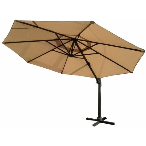 Signature Weave 3.5m Round Roma Cantilever Parasol Sun Shade Umbrella Beige