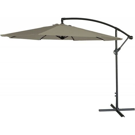 Signature Weave 3m Banana Cantilever Parasol Sun Shade Umbrella Beige Canopy