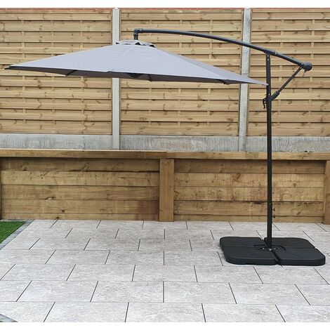 Signature Weave 3m Banana Cantilever Parasol Sun Shade Umbrella Chocolate Brown