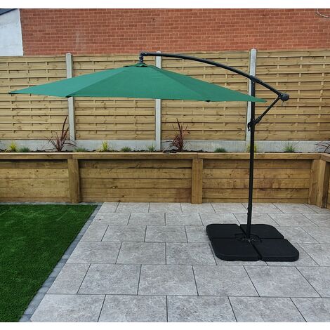 Signature Weave 3m Banana Cantilever Parasol Sun Shade Umbrella Green Canopy