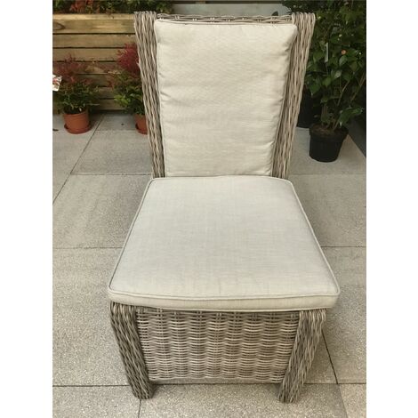 Signature Weave Alexandra Wicker High Back Dining Chair Fine Grey Cushions