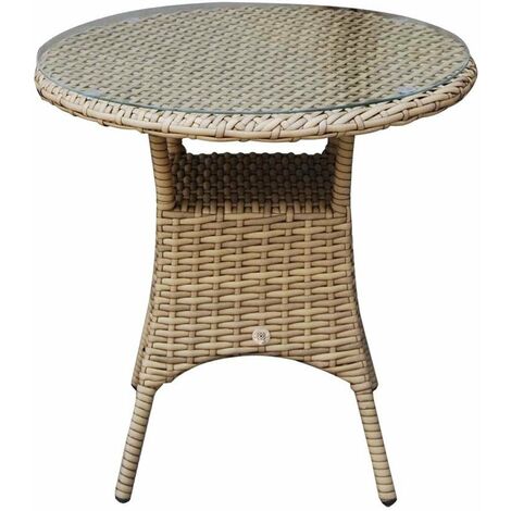 Signature Weave Darcey Wicker 2 Seater Bistro Dining Table Natural Round 70cm