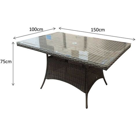 Signature Weave Darcey Wicker 6 Seater Dining Table Natural Rectangular