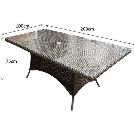 Signature Weave Darcey Wicker 8 Seater Dining Table Natural Rectangular