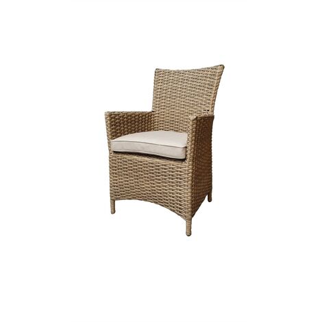 Signature Weave Darcey Wicker High Back Garden Dining Arm Chair & Natural