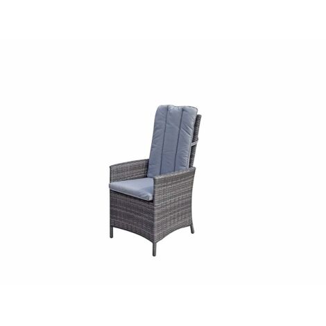 Signature Weave Emily Wicker Reclining Dining Chair Lounger Cushions Grey