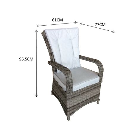Signature Weave Florence Wicker Garden Outdoor Dining Chair Cushions Brown