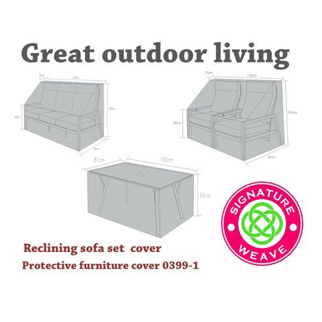 Signature Weave High Back Sofa Set Reclining Chairs Furniture Set Cover