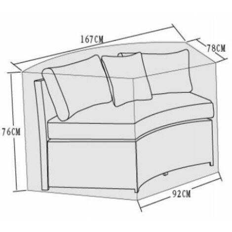 Signature Weave Juliet Half Moon Sofa Chair Furniture Set Cover 167 x 76 x 78cm