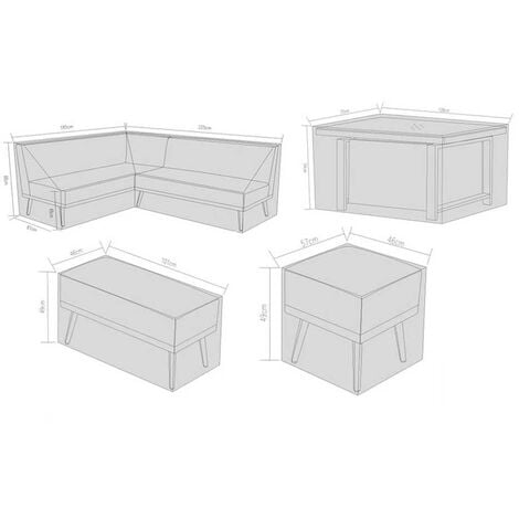 Signature Weave Kimmie Fabric Corner Sofa Gas Lift Table Furniture Set Cover