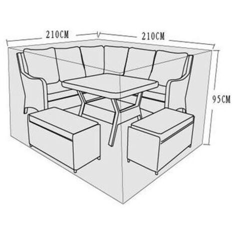 Signature Weave Mia Alex Corner Sofa Table Furniture Set Cover 210x210x95cm