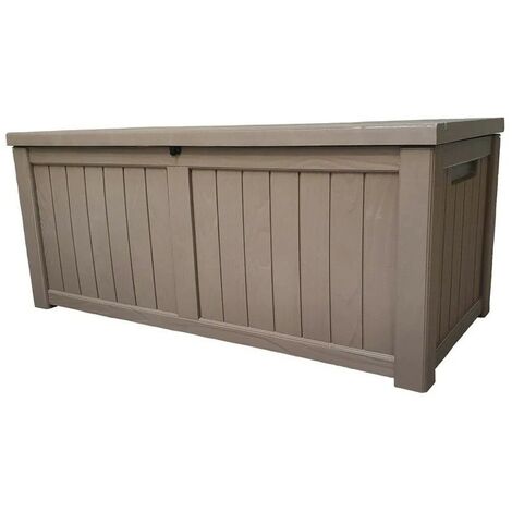Signature Weave Petra Plastic Wood Effect Garden Cushion Tool Storage Box Chest