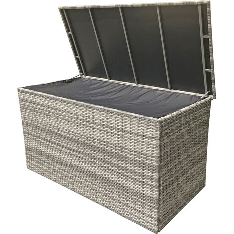 Signature Weave Sarah Wicker Large Cushion Box Garden Storage Chest Cabinet Grey