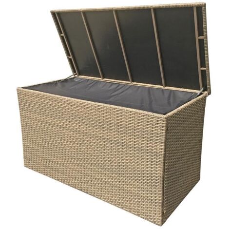 Signature Weave Sarah Wicker Large Cushion Box Garden Storage Chest Natural