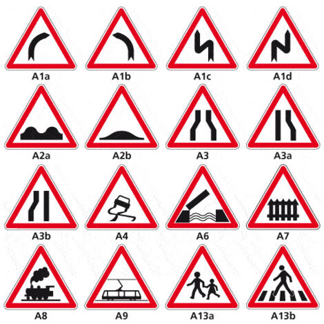 SIGNAUX DE DANGER - TYPE A (A1agalva) - A1B - 700 x 700 mm