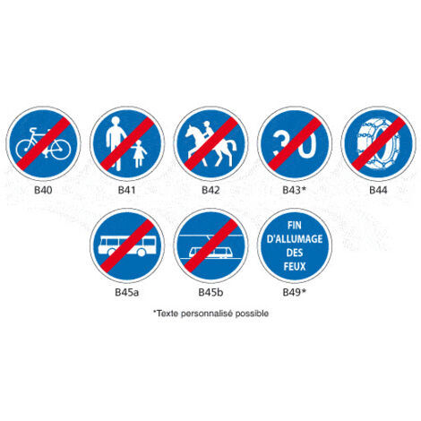 SIGNAUX DE FIN D'OBLIGATION - TYPE B (B40) - B45A - Diamètre 850 mm