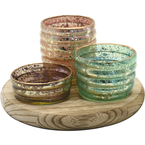 Signes Grimalt 3U Bougeoir Plateau Vases et Bougeoirs Marron - 10x18x18cm