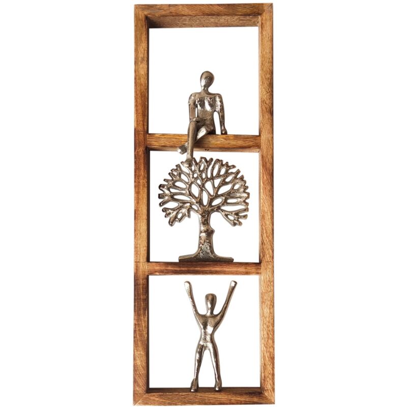 Ornement mural avec figurines et arbre bohème pour la décoration de la maison