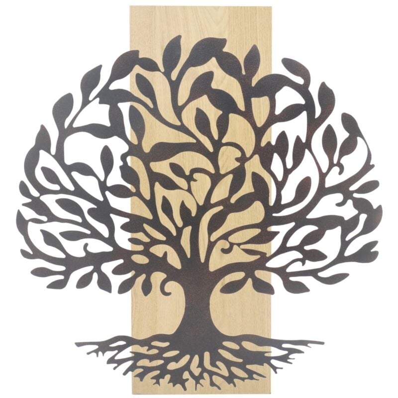 Ornement mural décoratif arbre de vie pour jardin, style moderne, métal résistant, idéal pour l'intérieur et l'extérieur