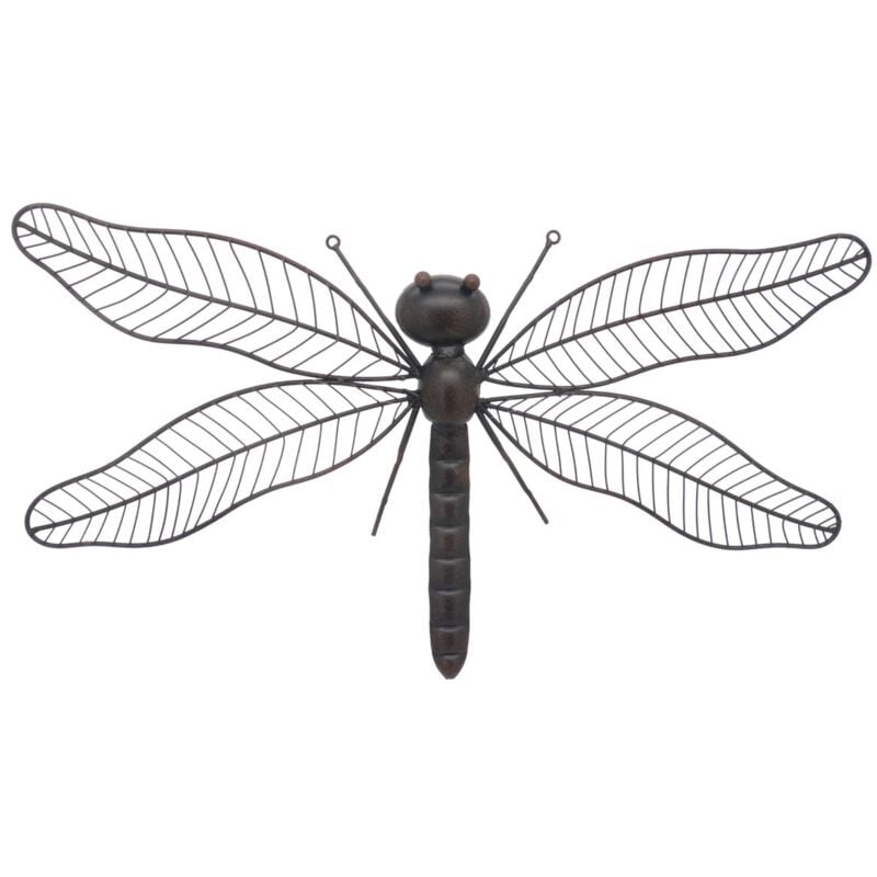 Ornement mural de jardin libellule en métal, décoration romantique et élégante pour l'intérieur et l'extérieur