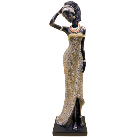 Signes Grimalt Africana Africains et Eléphants Gris - Figurine Décorative en Résine 42x12x9cm