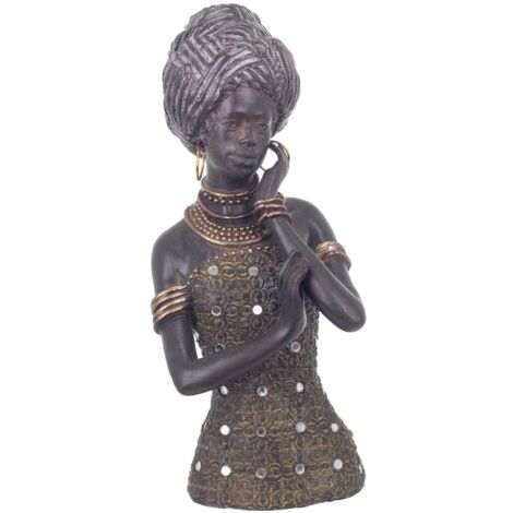 Signes Grimalt Afrikanische Figur und Elefantenfiguren  Afrikanische Figur Afrikaner und Elefanten Black 12x12x28cm 20275