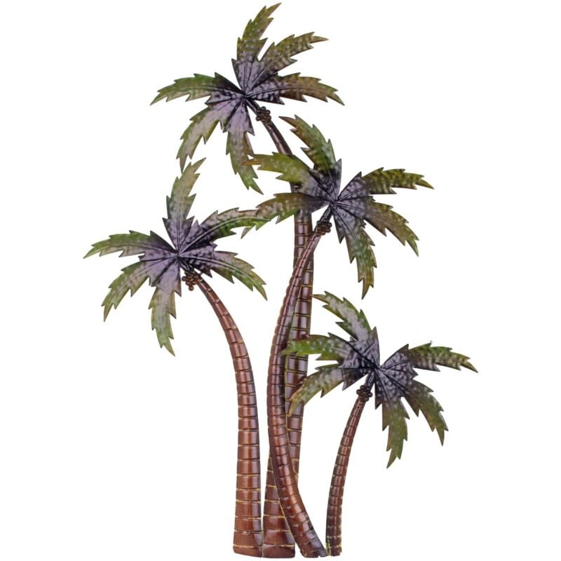 Ornement mural décoratif en métal avec palmiers tropicaux, pour la maison et le bureau