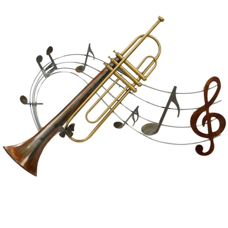 Trompette ornement mural en métal moderne, décoration pour la maison, le bureau, le salon, Instrument de musique, décoration Vintage