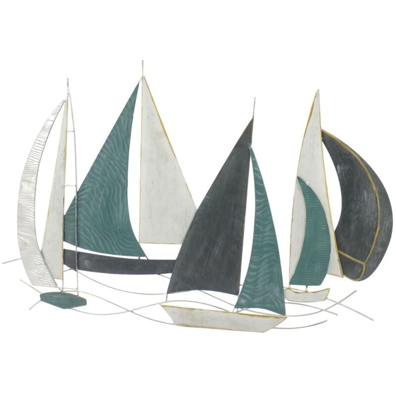 Ornement mural de voiliers nautiques pour décoration marine, application en métal idéale pour la maison et le bureau